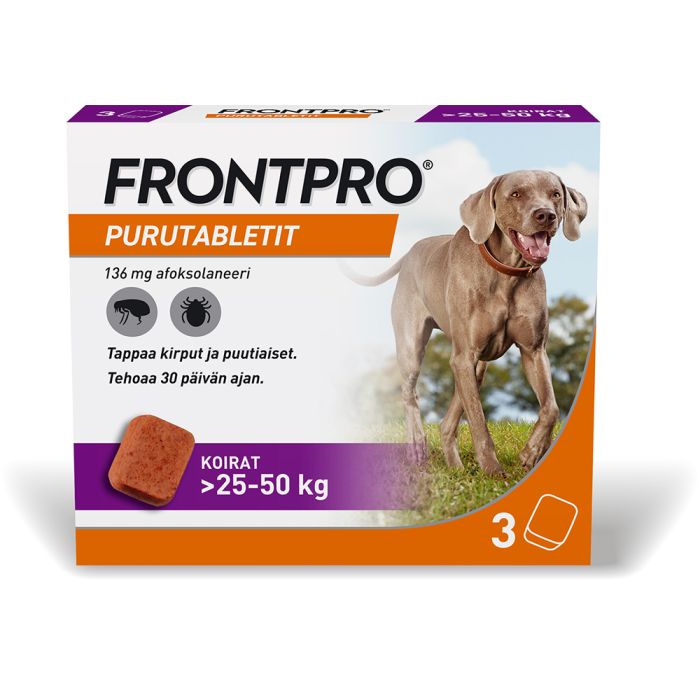 FRONTPRO 136 mg vet purutabl 3 fol