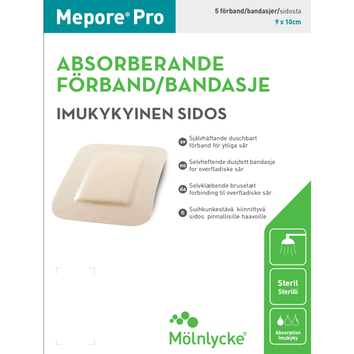 Mepore Pro 9x10cm haavasidos suihkunkestävä 5 kpl bild 2
