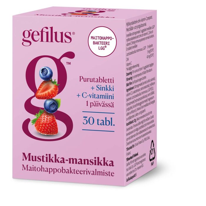 Gefilus C+Sinkki mustikka-mansikka 30 kpl bild 2