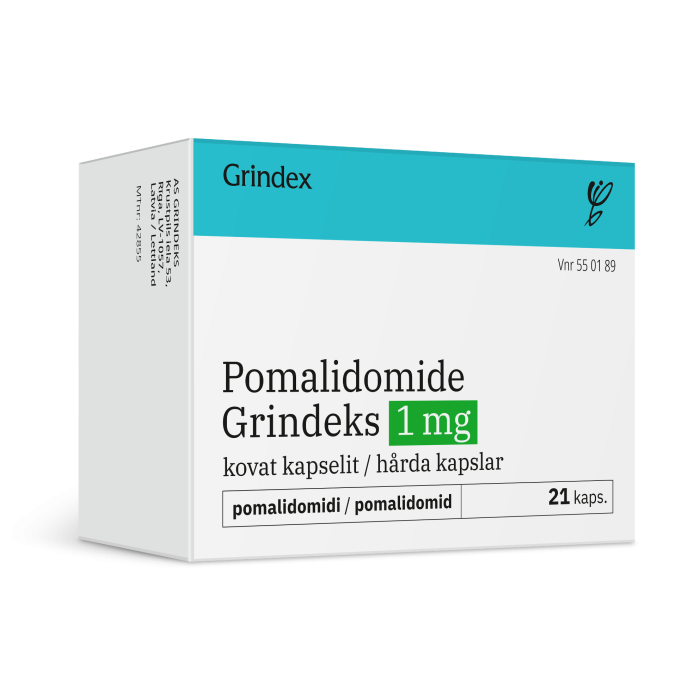 POMALIDOMIDE GRINDEKS kapseli, kova 1 mg 21 fol