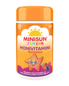 Minisun Monivitamiini Tähtimarja jr. 200 PURUTABL