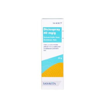DICLOSPRAY 40 mg/g sumute iholle, liuos 25 g