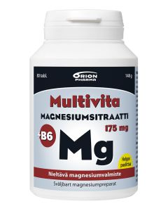 MULTIVITA MAGNESIUMSITRAATTI+B6 175MG NIELTÄVÄ TABLETTI 80 KPL
