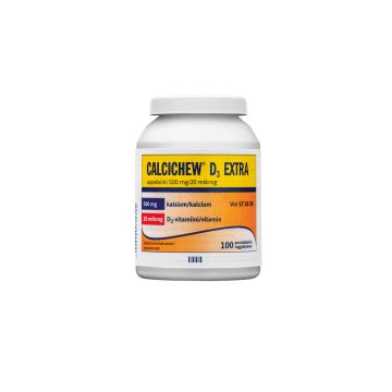 CALCICHEW D3 EXTRA APPELSIINI 500 mg/20 mikrog purutabl 100 kpl