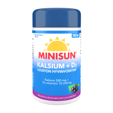 Minisun Luusto Kalsium 500 mg + D-vit. 10 mikrog 100 tabl