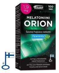 Melatoniini Orion 1,9 mg piparminttu suussa hajoava 100 tabl