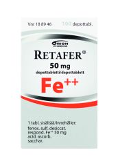 RETAFER 50 mg depottabl 100 kpl
